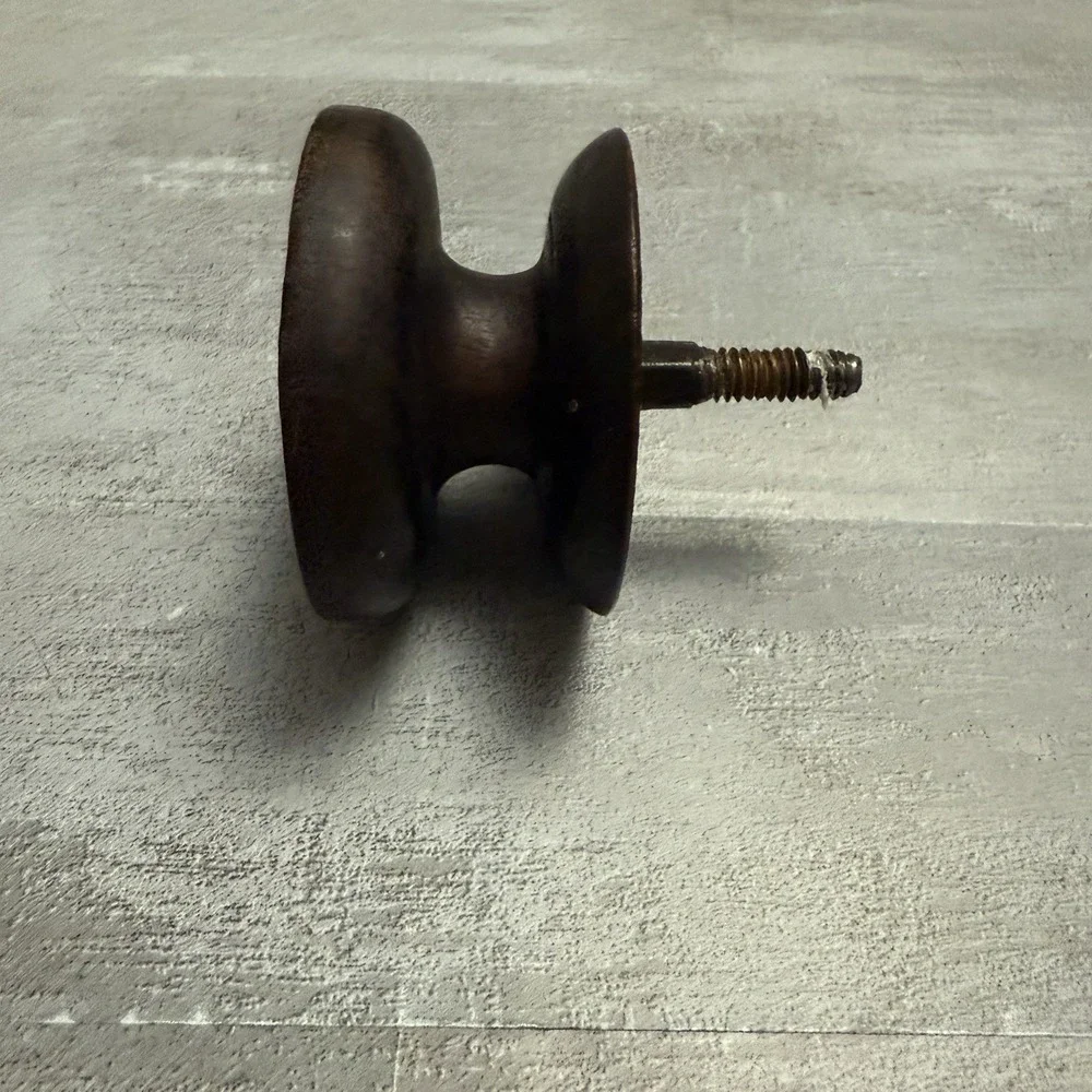 Antique Vintage 1850s? Wood Door Knob Drawer Pull Handle Mother Of Pearl Inlay‎
